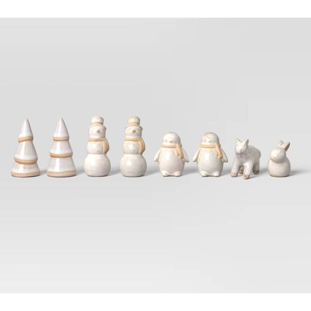 Target 8 Pack Ceramic White Christmas Set - Wondershop™ Tabletop Decor Nature